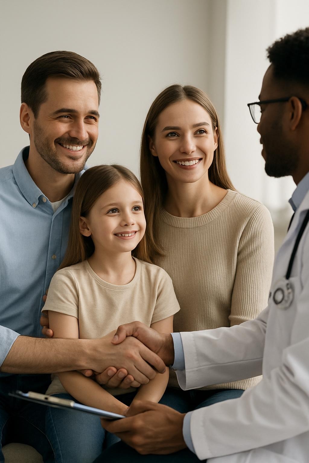 imagem relacionada a seguros de saúde, transmitindo proteção, cuidado e bem-estar de famílias ou pessoas